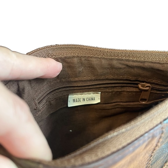 Vintage 90s leather patchwork crossbody mini bag brown - Picture 14 of 14